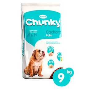 Alimento Chunky perros cachorros  bolsa x9 kilos