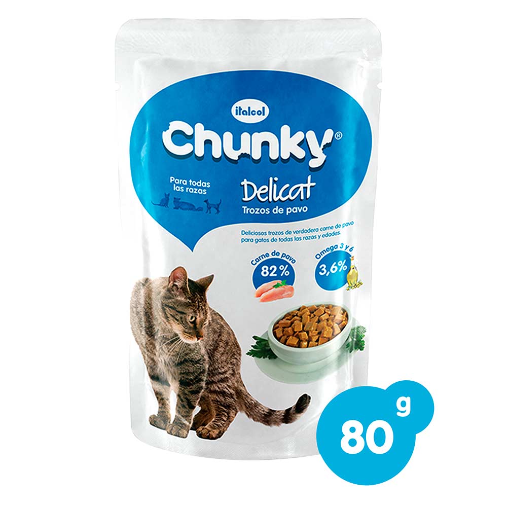 Chunky Delicat trozos de pavo x 80 grs