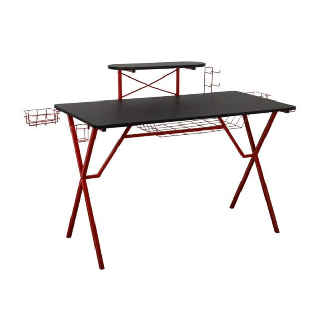 Escritorio Gamer 153x62x95 Negro/Rojo M+Design