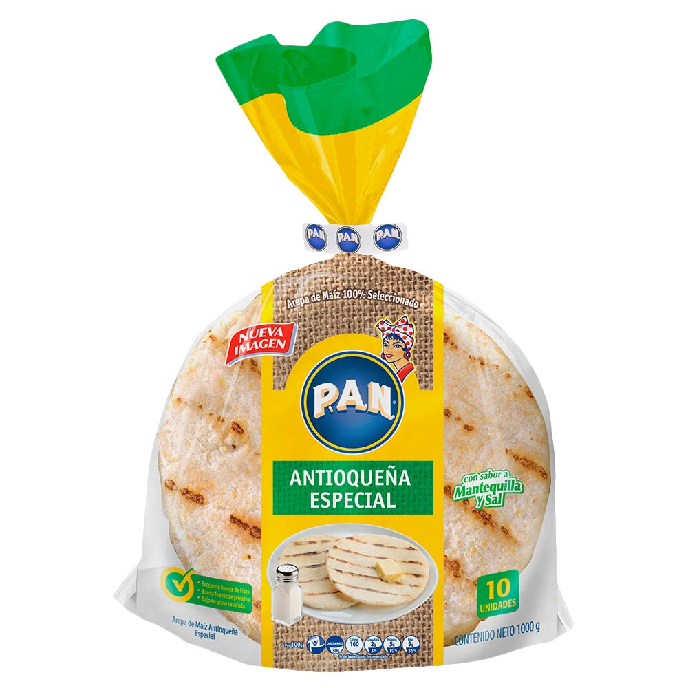 Arepas antioqueñas PAN Especial x10und x1000g