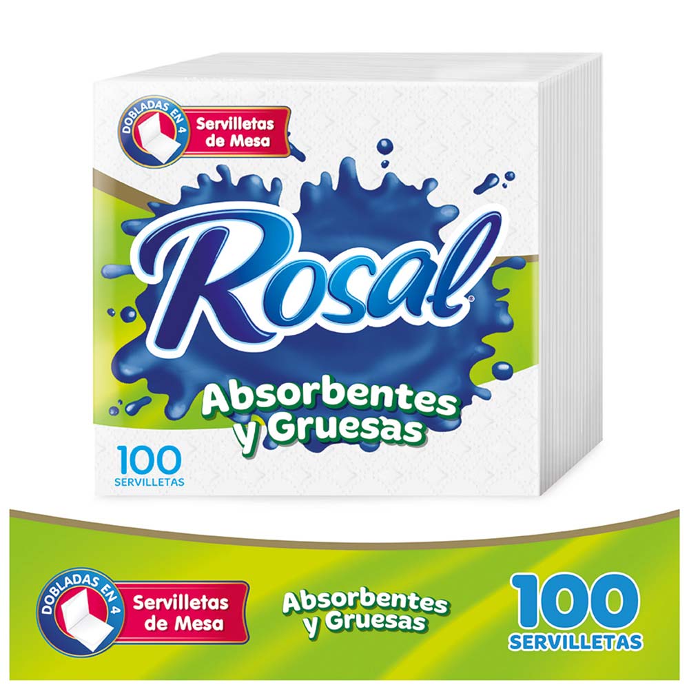 Servilleta Rosal blanca Doblada en 4 x 100 und.