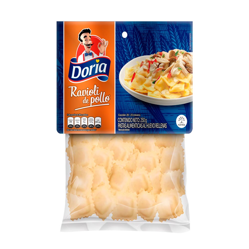 Pasta Ravioli de Pollo Doria x 250 g.