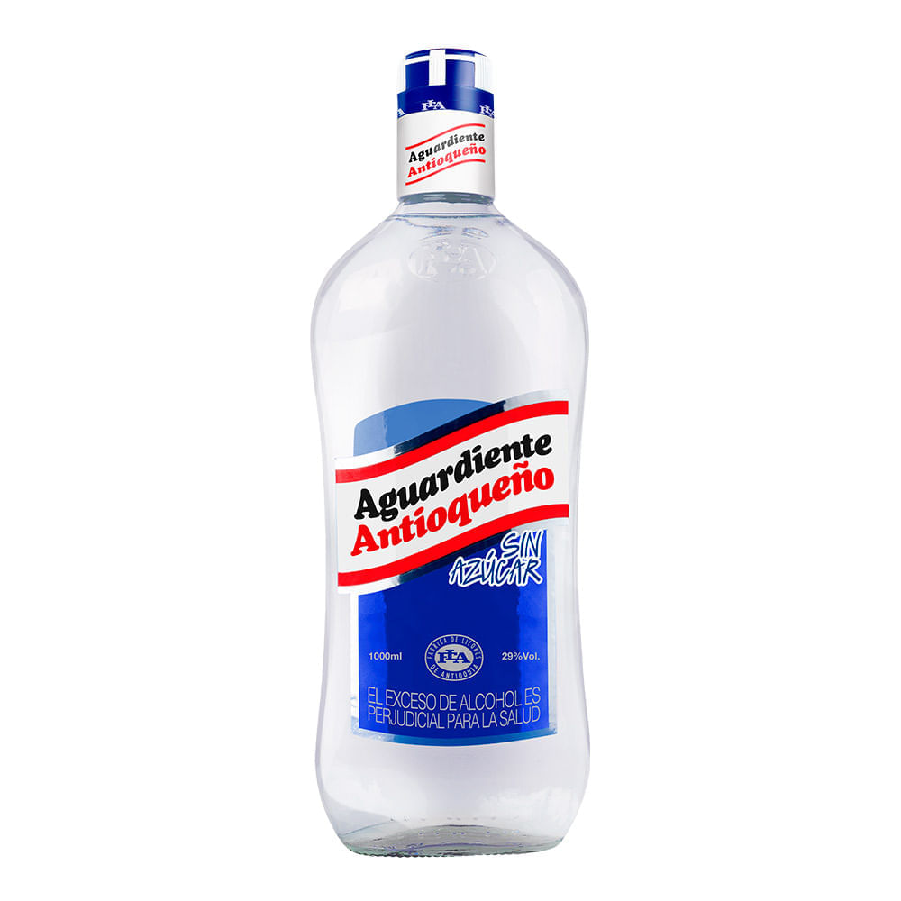 Aguardiente sin azúcar vidrio x 1000 ml