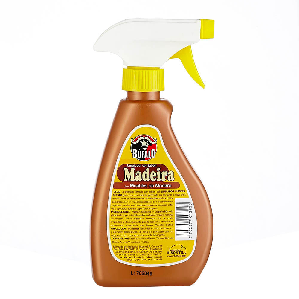Limpiador de madera con jabón pisto búfalo x 360ml