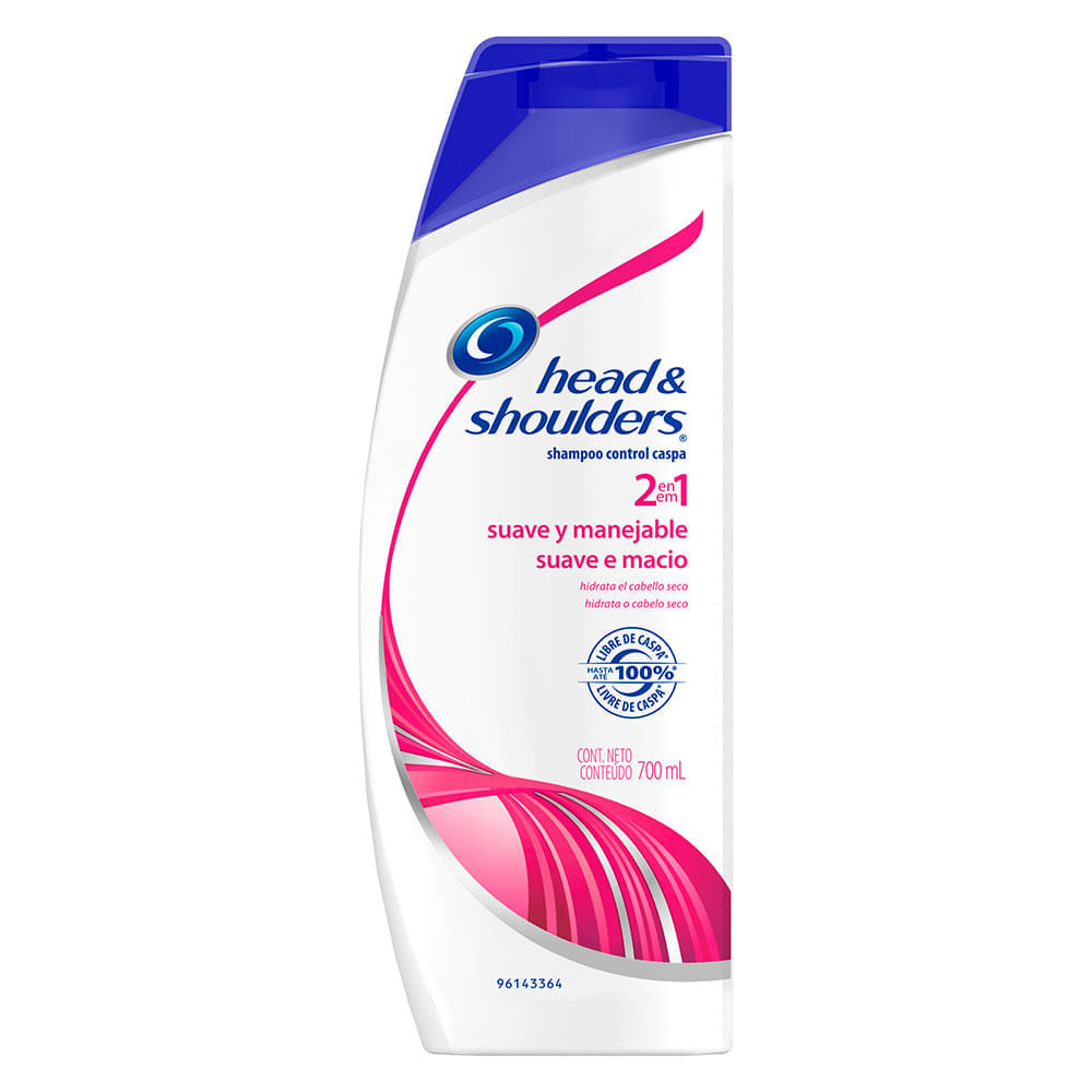 Shampoo Head & Shoulders 2 en 1 suave y manejable x700ml