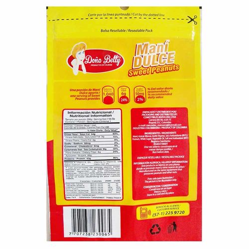 Maní Doña Betty dulce x 200g