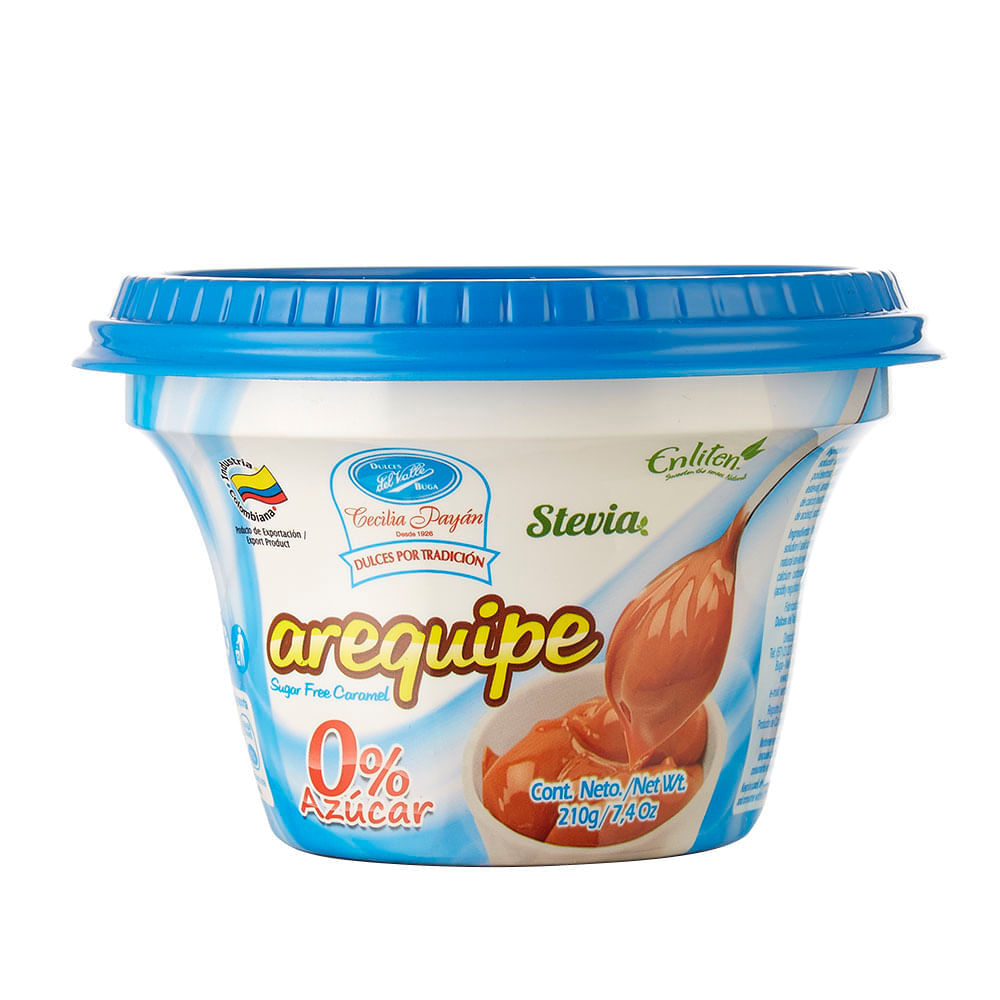 Arequipe Dulces Del Valle stevia x 210 g
