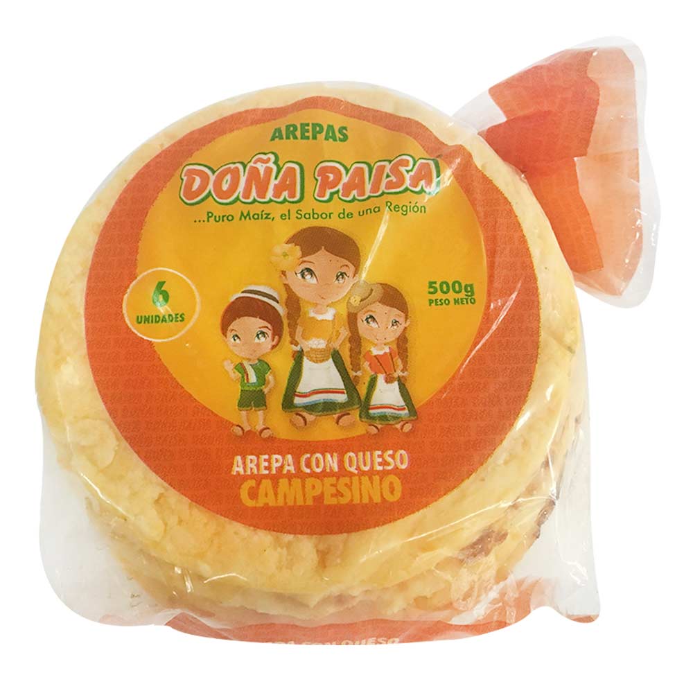 Arepas Doña Paisa con queso campesino x6und x500g