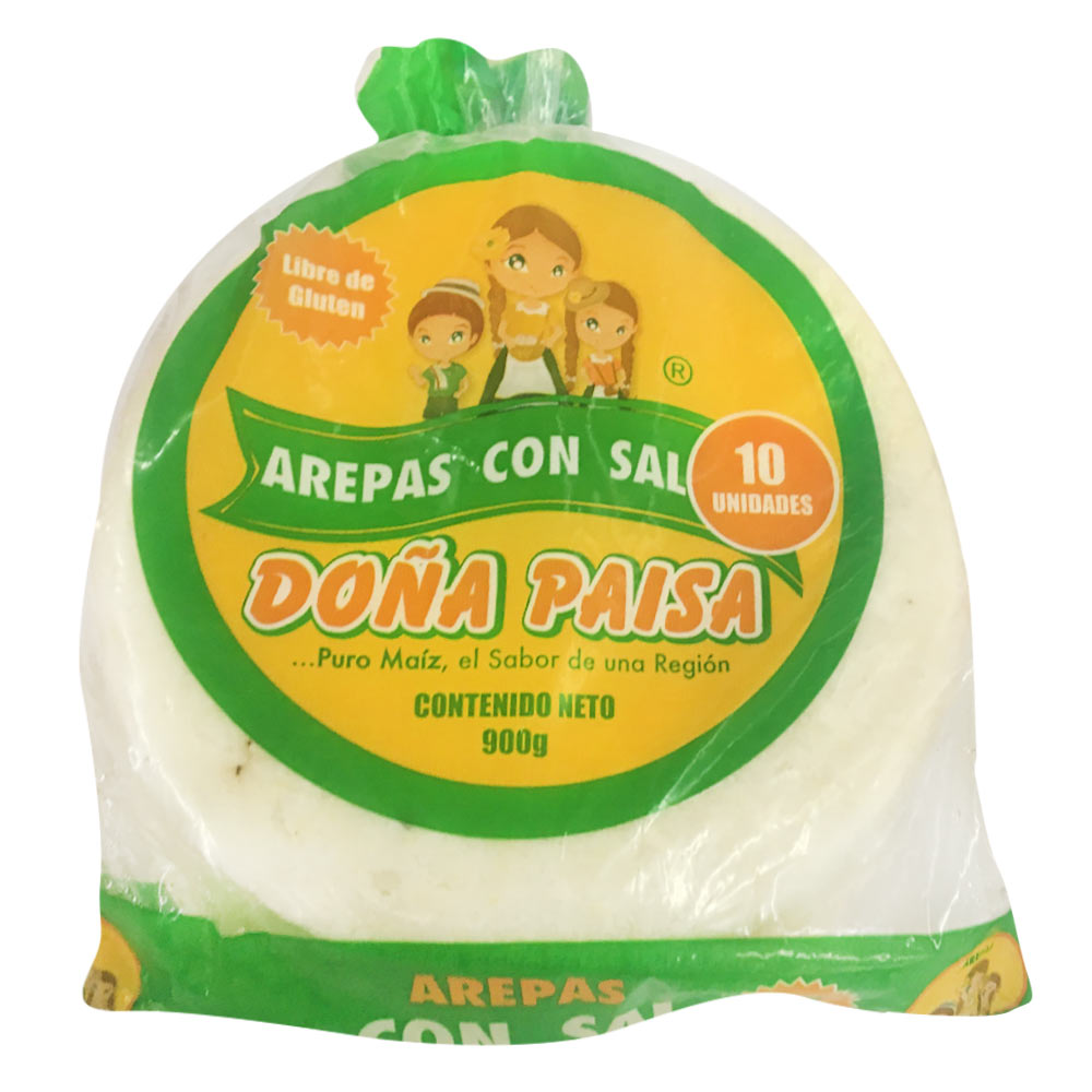 Arepas Doña Paisa con sal x10und x900g