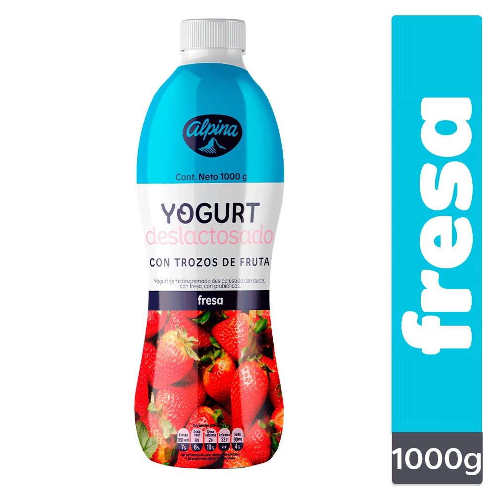 Yogurt deslactosado Alpina fresa x1000g