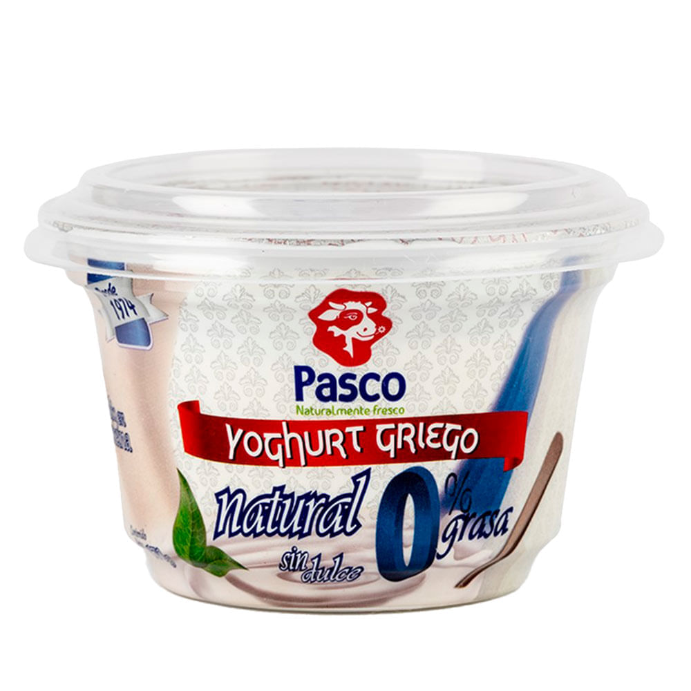 Yogurt griego Pasco 0% grasa natural x170g
