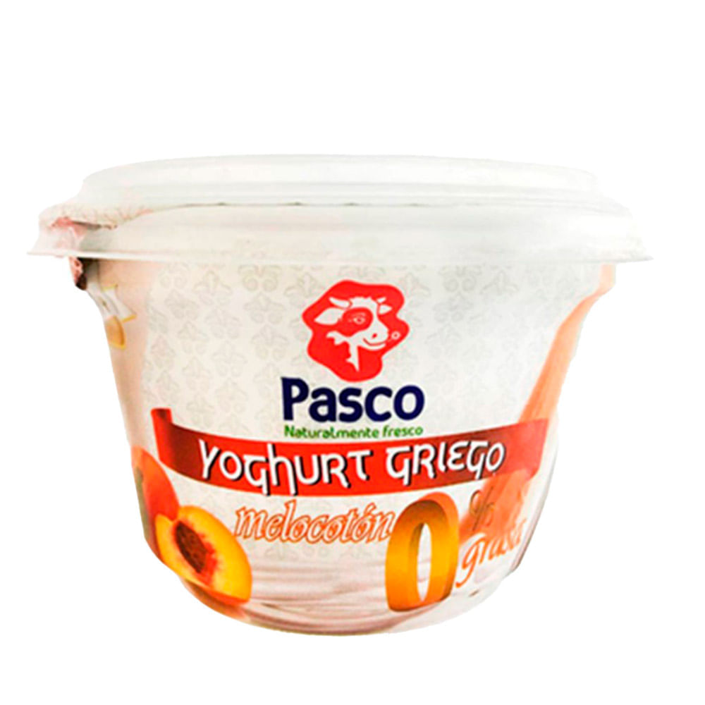 Yogurt griego Pasco 0% grasa melocotón x170g