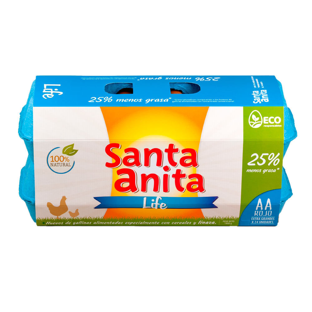 Huevos AA rojos Life Santa Anita x24und
