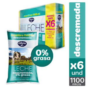 Leche descremada Alpina Fibra x6und x1.1L c-u