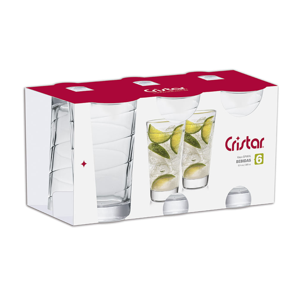 Vaso Spiral Bebidas Can Liso Cristar