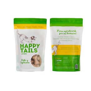 Galletas Happy Tails para perros sabor a pollo y espinaca x180g