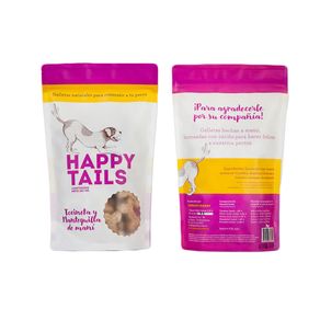 Galletas Happy Tails para perros sabor a tocineta y mantequilla de maní x180g