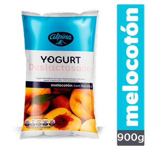 Yogurt deslactosado Alpina melocotón x900g