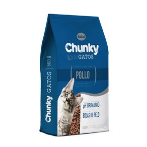 Alimento Chunky gatos sabor a pollo x500g