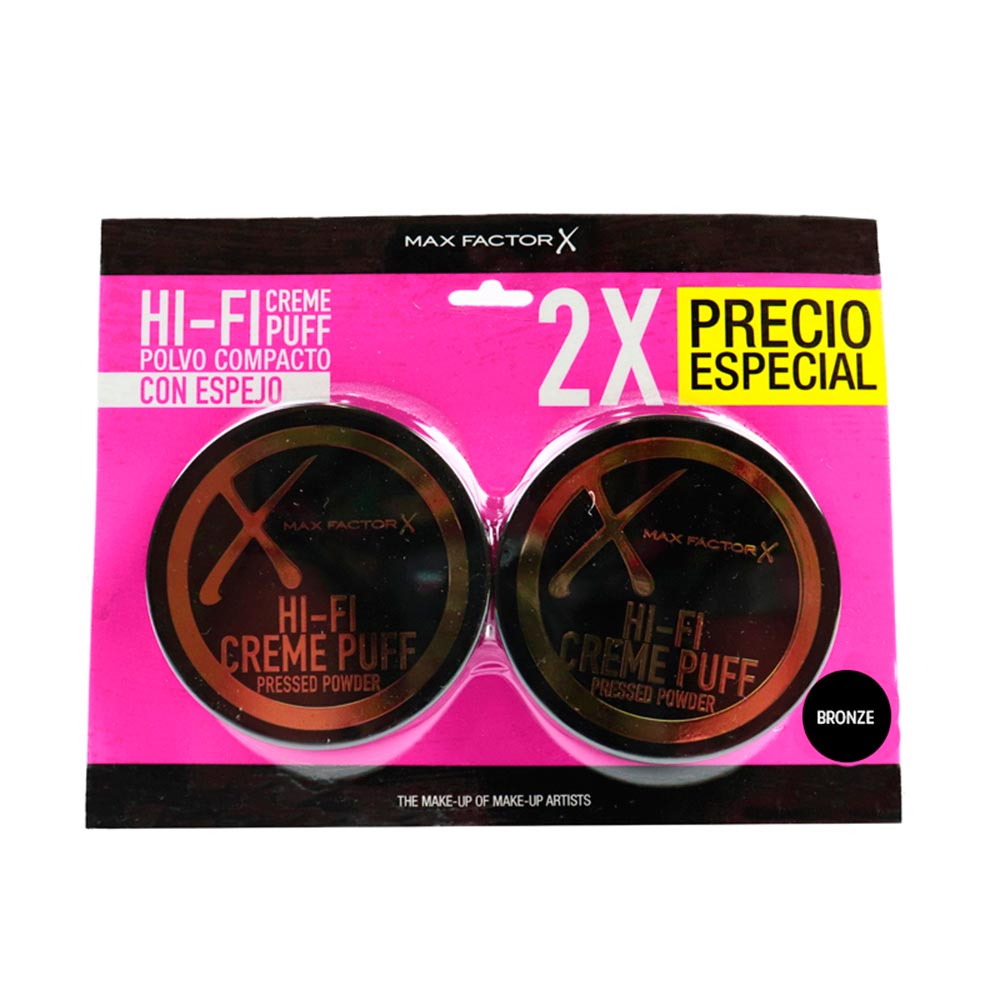 Polvo compacto creme puff bronce Max Factor x2 unds x15g c-u