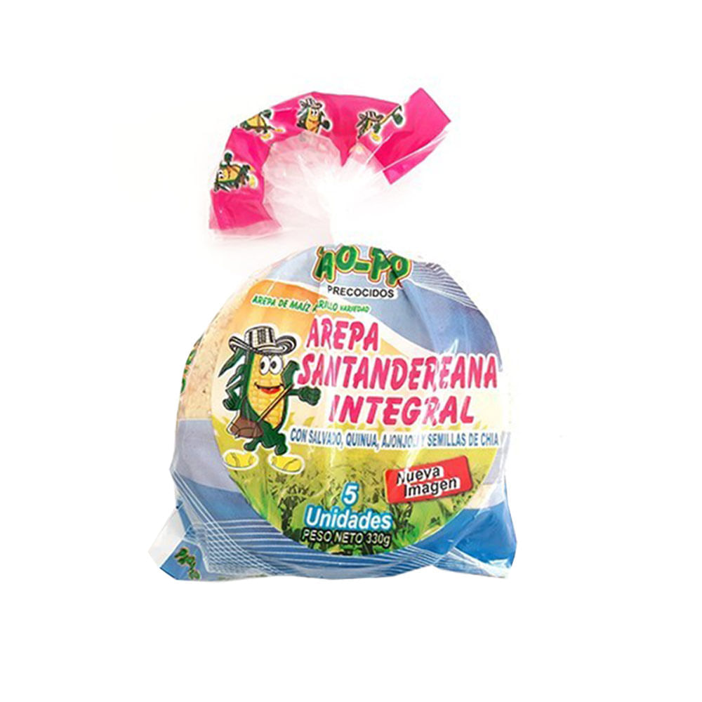 Arepas Santandereanas Pao Pao Integral x5und x330g
