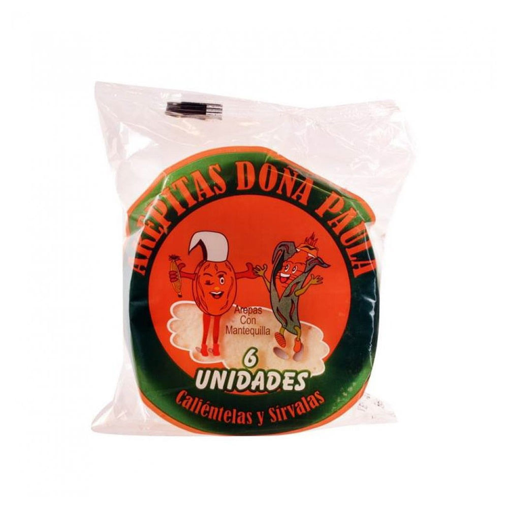 Arepas Doña Paula con mantequilla x6und x400g