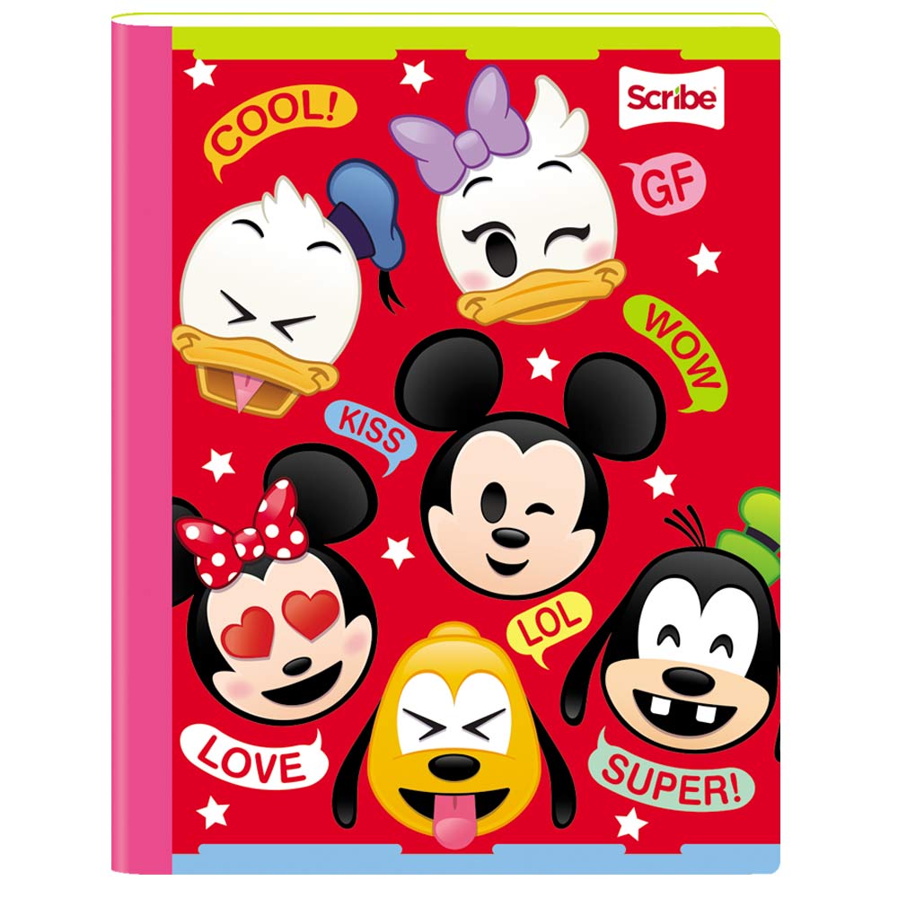 Cuaderno cosido doblelinea Disney Emoji 100 hojas Surtido