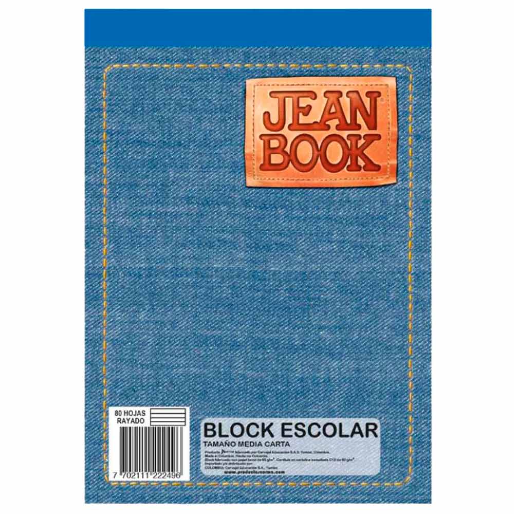 Block jean book carta cuadriculado jean book