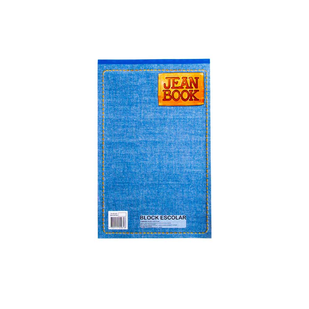 Block jean book oficio sin raya jean book