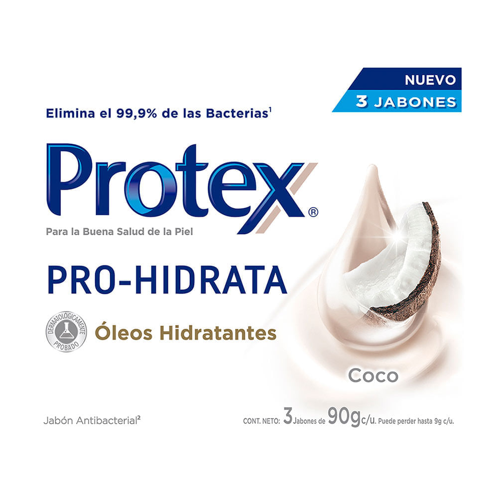 Jabon Protex Prohidrata Coco Barra x3 Und x90grs