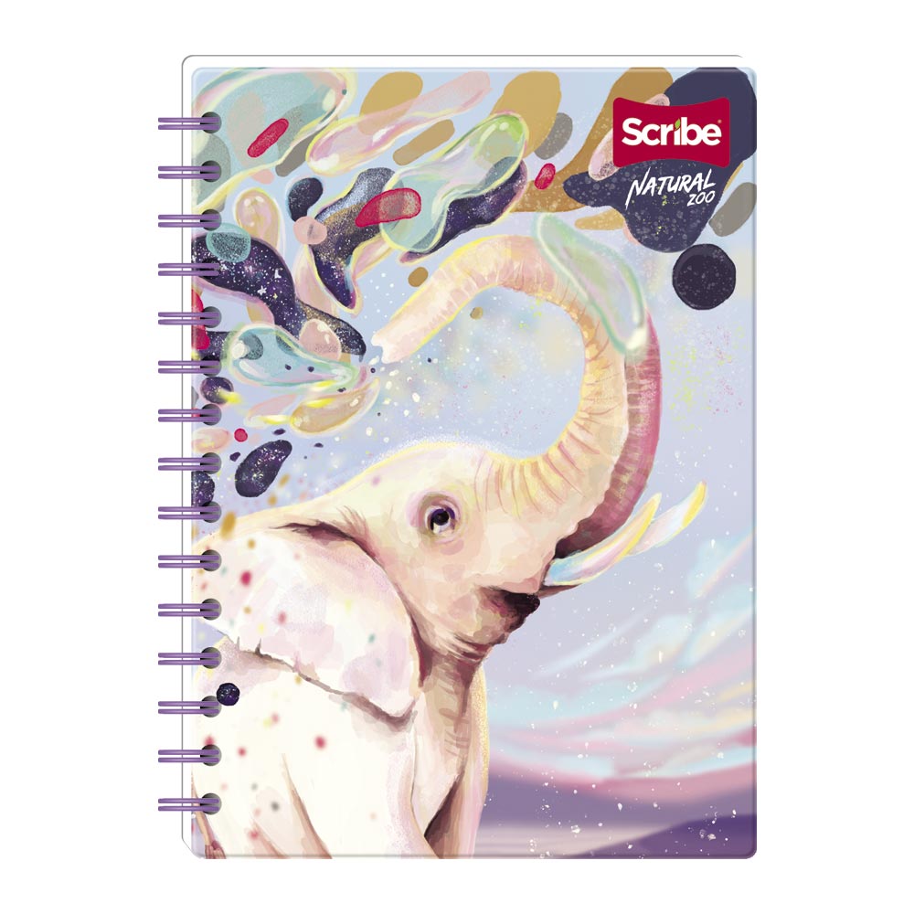 Cuaderno Espiral Grande 80 Hojas Cuadriculado Natural Scribe Surtido