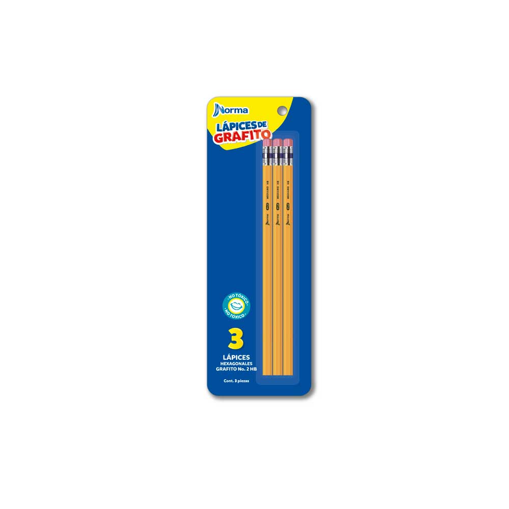 Blister lápiz de grafito hexagonal x3 und Norma