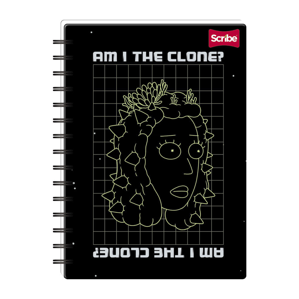 Cuaderno Espiral Pasta Dura 95 Cuadriculado Rick & Morty 80 Hojas Scribe Surtido