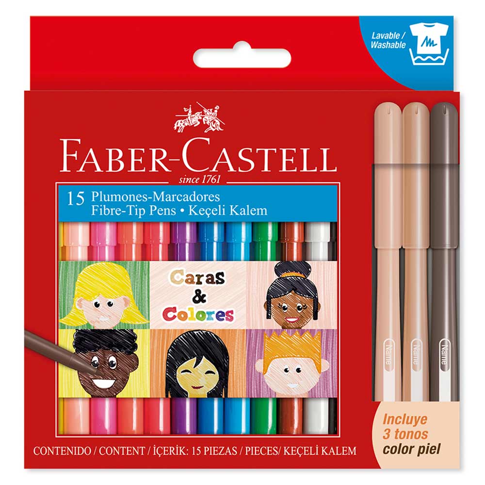 Plumon fiesta x 12 + 3 tonos piel faber castel