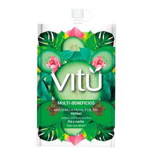 Mascarilla Vitú facial peel off pepino día noche x 15g