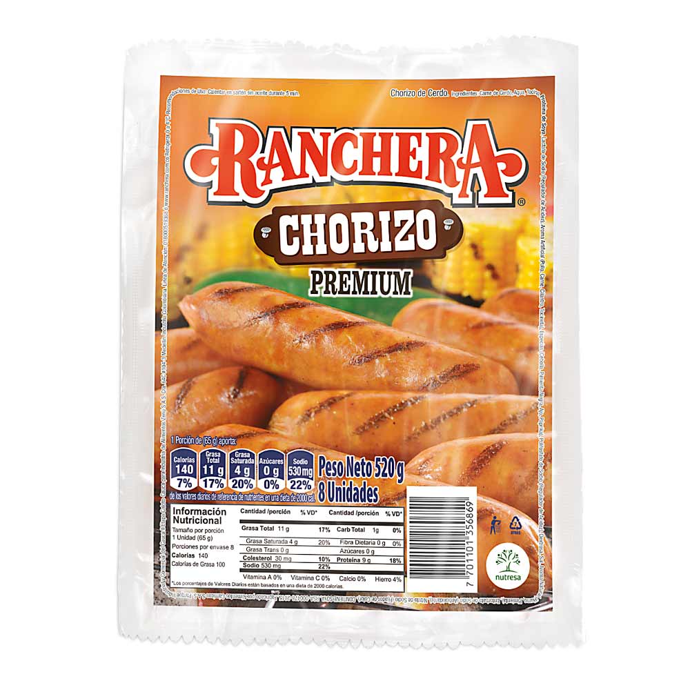 Chorizo Ranchera Premium x8und x520g
