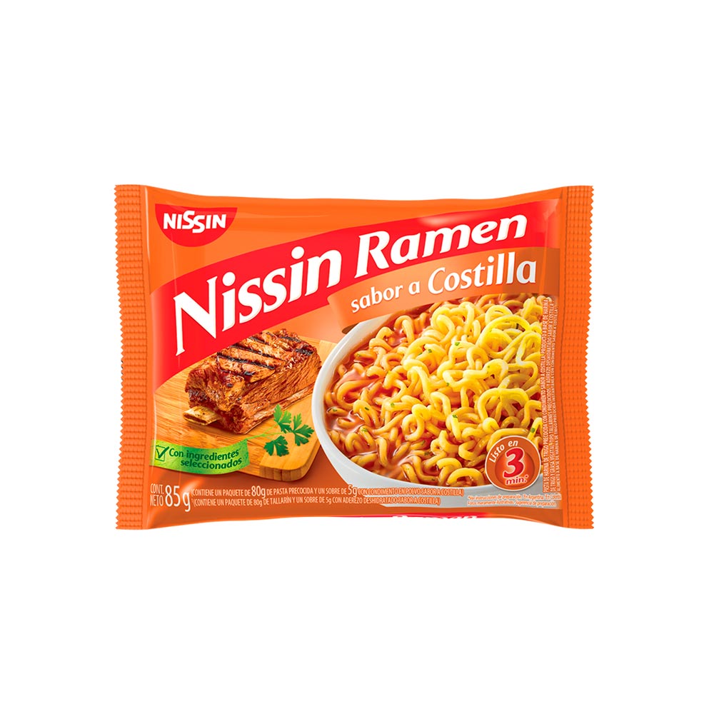 Pasta Nissin Ramen sabor costilla x85g