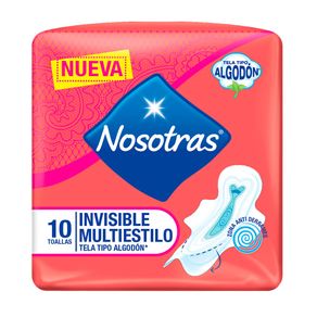 Toallas higiénicas Nosotras invisible multiestilo x10und