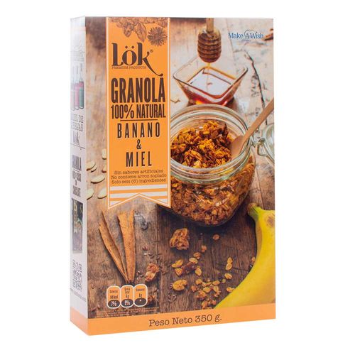 Granola Lok 100% natural banano miel x350g