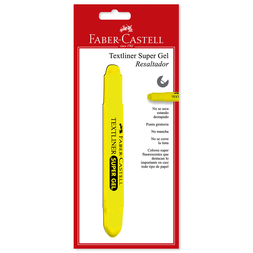 Resaltador Faber Castell super gel amarillo x1und