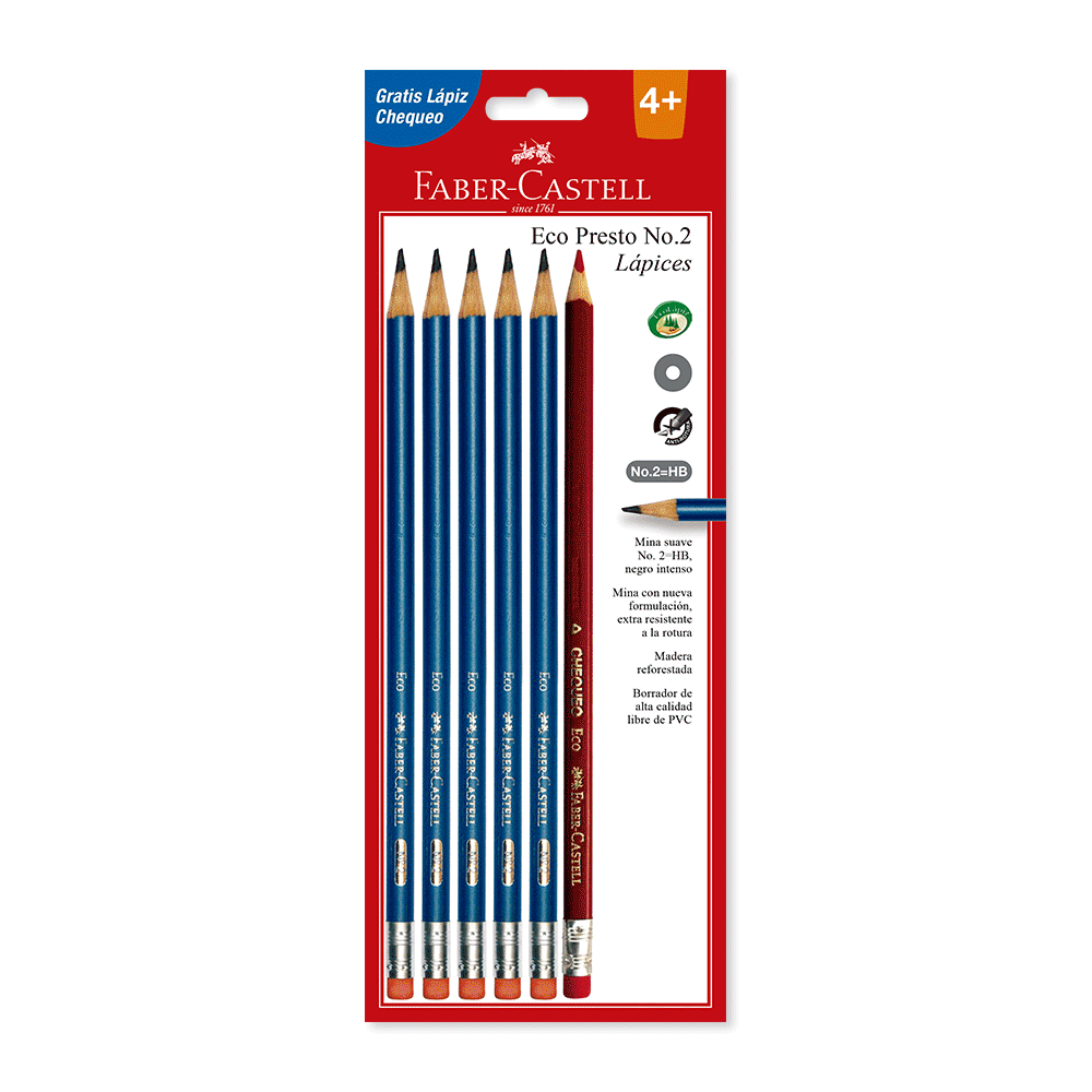 Lapiz presto Faber Castell azul x6und + 1 chequeo