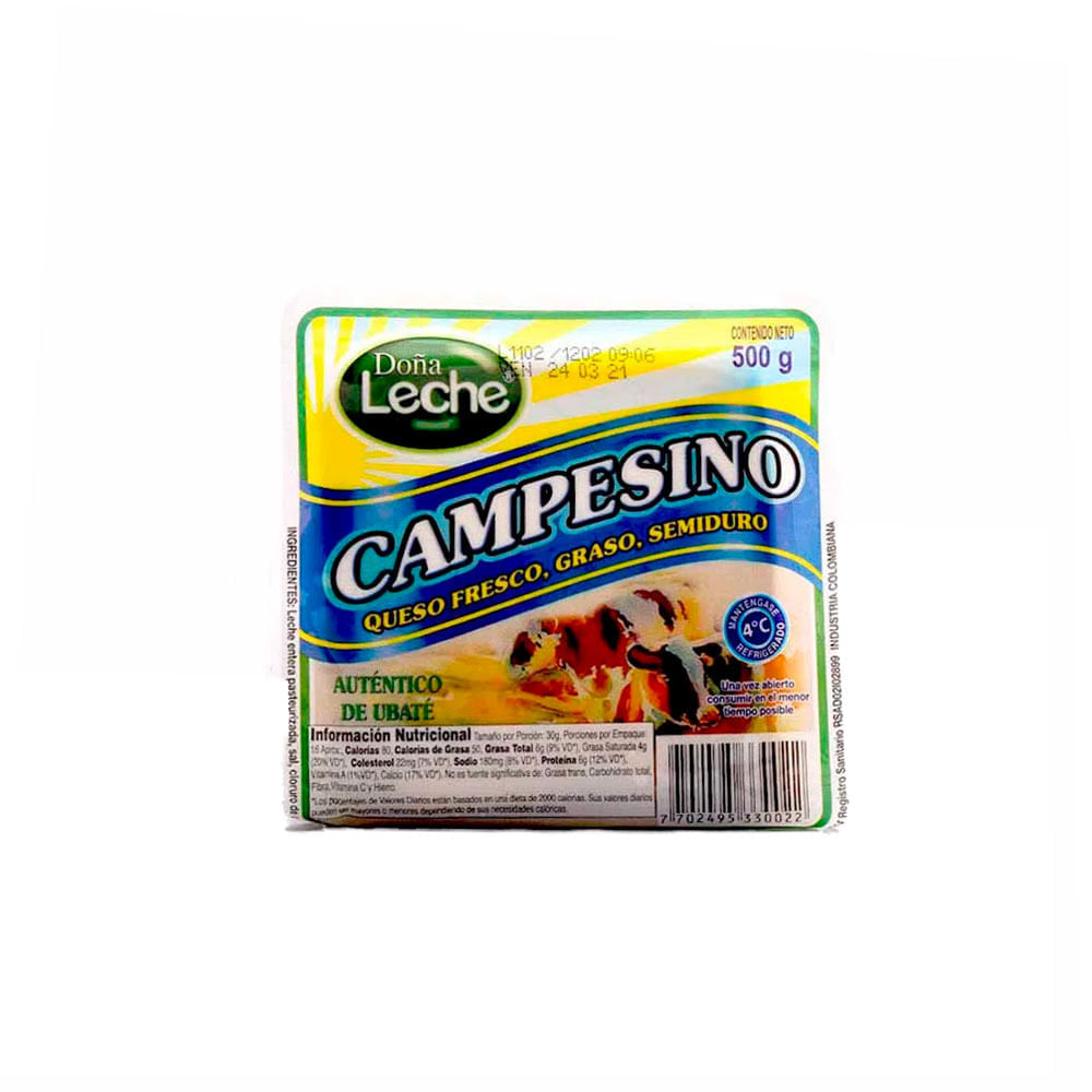 Queso campesino Doña Leche x500g