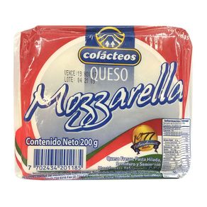 Queso mozzarella Colácteos tajado x200g