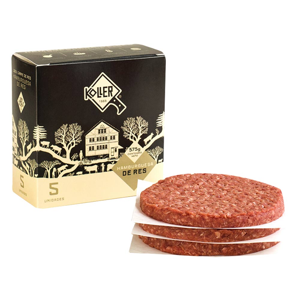 Hamburguesa Koller de Res x 5 unds x 115g