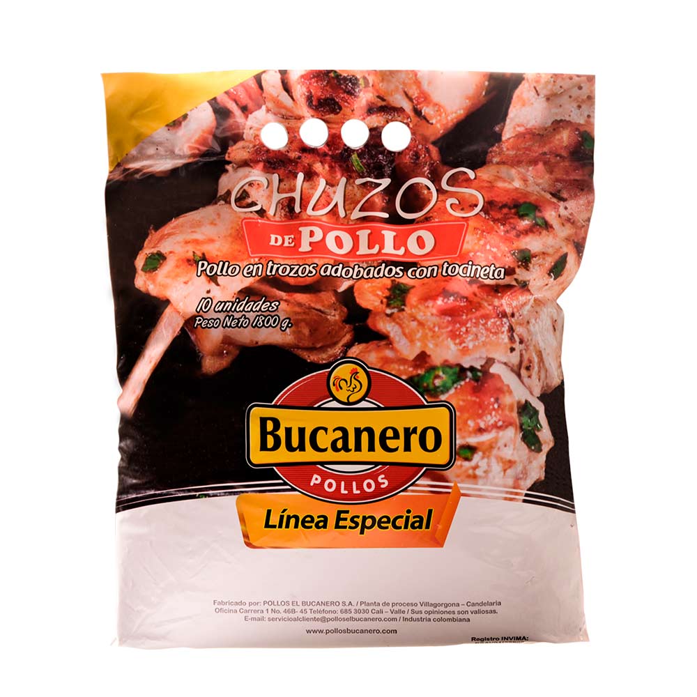 Chuzos De Pollo Bucanero x1800g