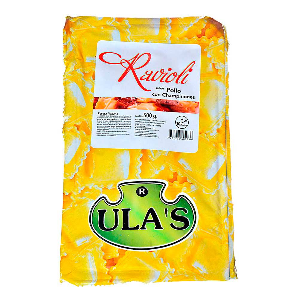 Raviolis pollo champiñón x500g