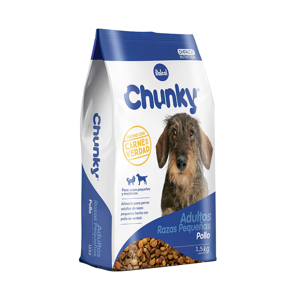 Alimento Chunky adultos raza pequeñas 1.5 kg nugget