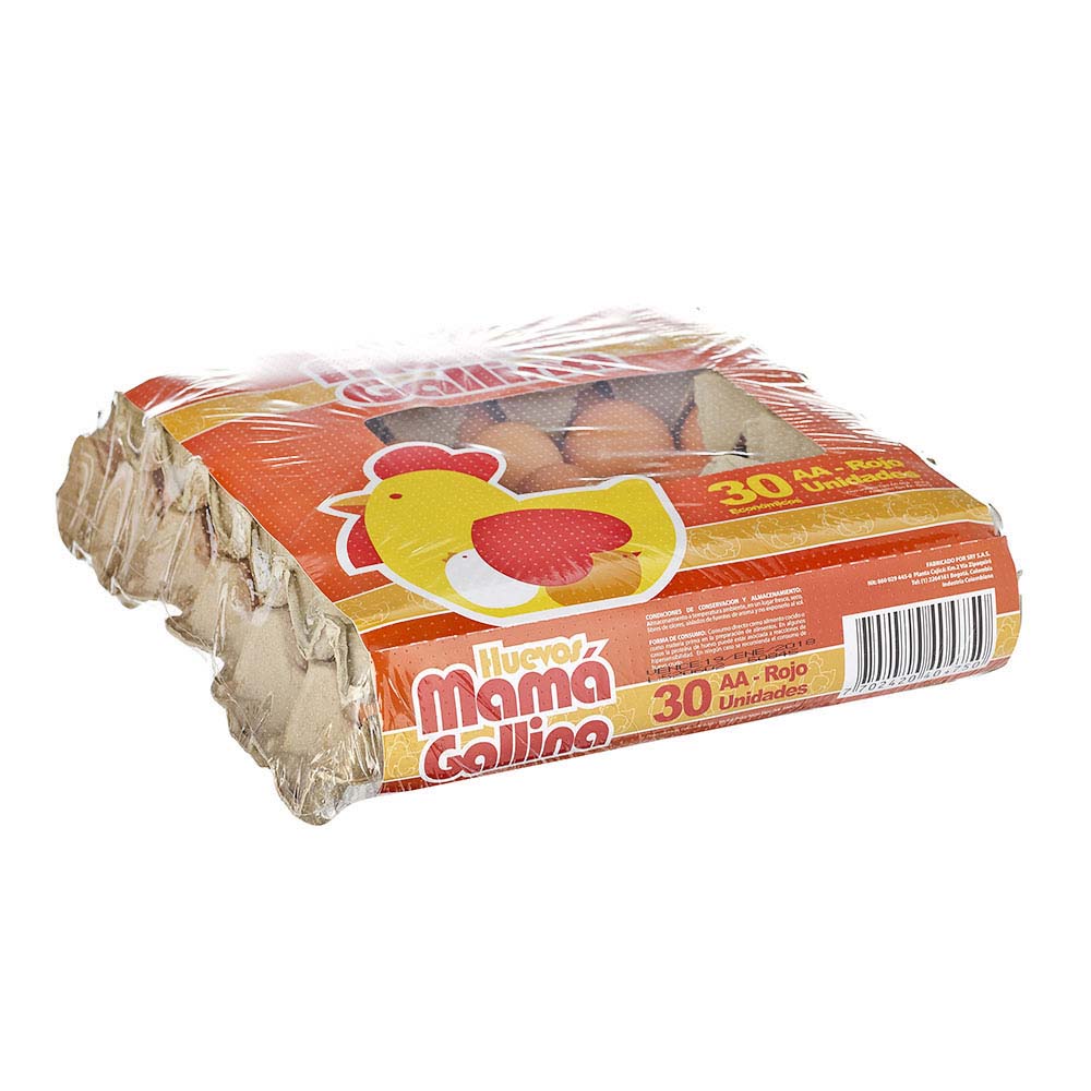 Huevos AA rojos Mamá Gallina x30und