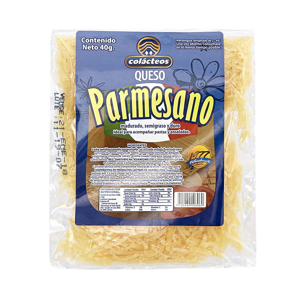 Queso parmesano Colácteos x40g
