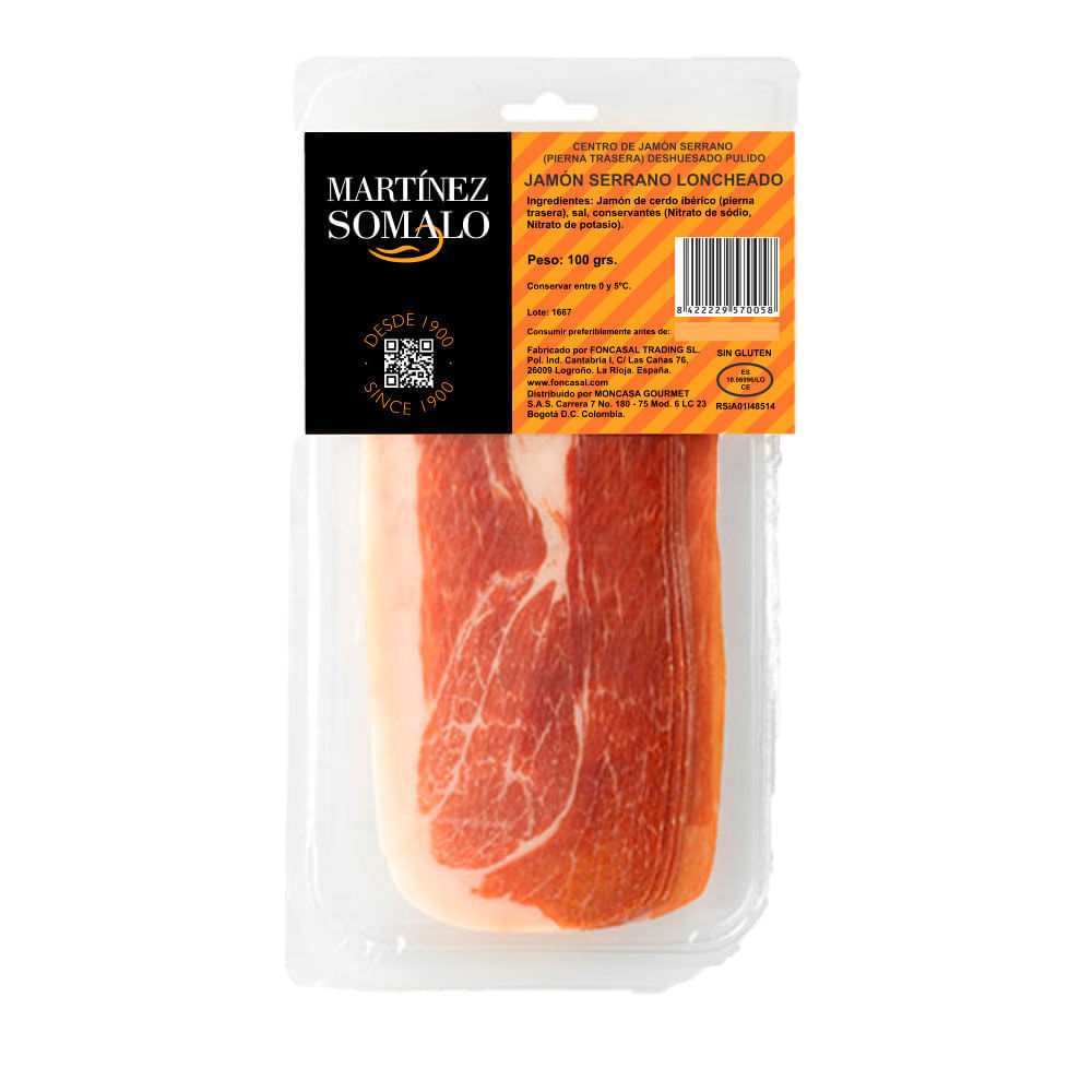 Jamon serrano Martinez Somalo x 100g